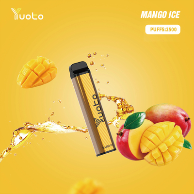Yuoto xxl 2500 Puffs Vape Pod Mango Ice Flavor 7ml Ejuice 1200mAh Batteria dalla fabbrica cinese