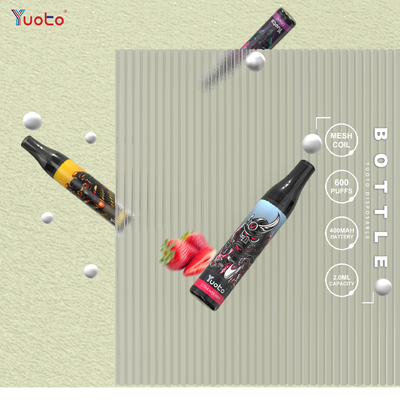 600 sapore Ecigarette della bottiglia 2%Nic 2ml 400mAh Mesh Coil Vape Disposable Fruit di Vape dei soffi