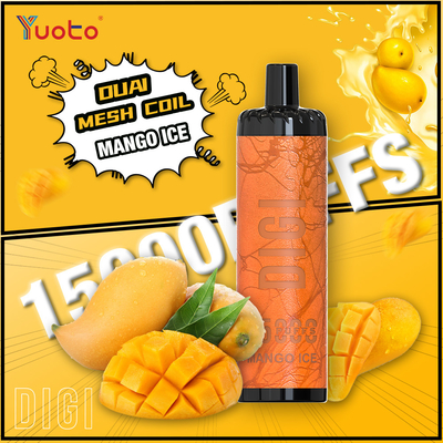 YUOTO Manufacturer DIGI 15000 Puffs Daul Mesh Coil Vape Regolabile flusso d'aria MTL e DTL