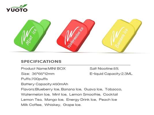 Il piccolo Vape bottiglione di versione del sistema TPD del baccello di YUOTO ha modellato la progettazione