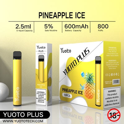 Yuoto più il soffio eliminabile 3.5V di originale 800 di Vape 100% di Cig di 7W-12W E