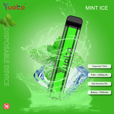 Yuoto 2500 soffi 23 sapori 7 ml di capacità ghiaccio della menta di capacità della batteria da 1200 mAh
