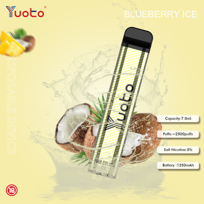 Nicotina eliminabile 1200 di Vape MAh Battery 5% dei soffi di sapori 7.0ML 2500 di Yuoto 23