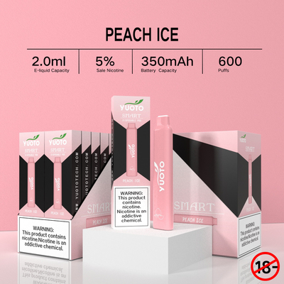 2022 nuovi sapori fruttati multipli venenti Yuoto Smart 600 soffia penna eliminabile di Vape del nicotina di 5%