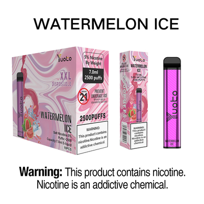 Anguria ghiaccio monouso Vape Pen Yuoto XXL 2500 soffi 7ml E-Liquid 1200mAh batteria all'ingrosso per l'Iran