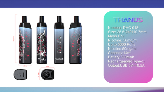 2022 nuovo arrivo sigaretta elettronica monouso Vape14ml E-Liquid 650mAh batteria ghiaccio d'uva per distributori di soffio