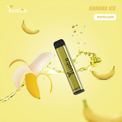 Yuoto XXL 2500 Puffs Monouso 1200mAh Batteria 7.0ml Ejuice Sapore di ghiaccio alla banana per l'India