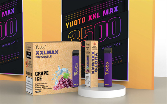 sapore di uva Yuoto xxl Max 3500 Sbuffi monouso Vape sigaretta elettronica Mesh Coils Leather Surface 9ml