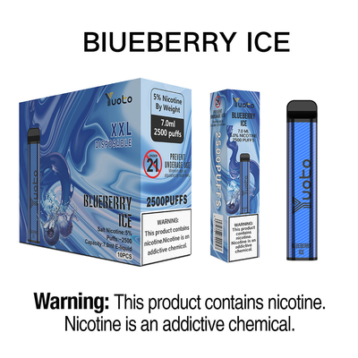 Mirtillo ghiaccio usa e getta Vape Yuoto XXL 2500 soffi E sigaretta con batteria E-Liquid 1200mAh da 7 ml