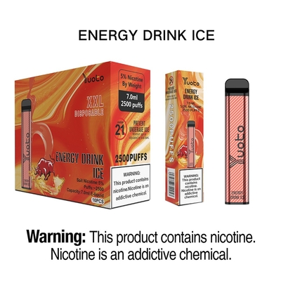 Yuoto XXL 2500 Puffs più popolare vaporizzatore usa e getta Energy Drink Ice 7ml 1200mAh 5%