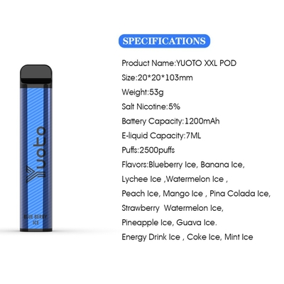 Sigaretta elettronica usa e getta Yuoto XXL 2500 sbuffi Penna Shisha Mouse Chef 50mg Nicotina