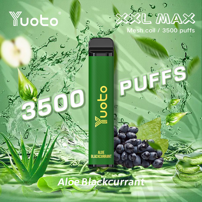 Sapore di aloe ribes nero Yuoto xxl Max 3500 Sbuffi Monouso Vape puff bar Mesh Bobine Superficie in pelle 9ml