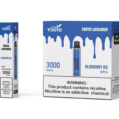 Nuovo Tipo Di Sigaretta Elettronica Yuoto Vape 3000 Sbuffi Mirtillo 1350mAh Batteria 8ml E Succo