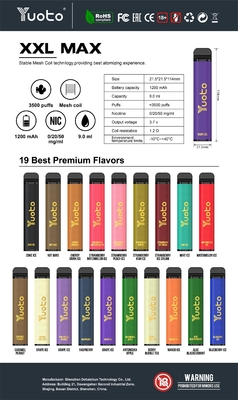 sapore di ghiaccio al mango Yuoto xxl Max 3500 Puffs vaporizzatore usa e getta Mesh Coils Leather Surface 9ml