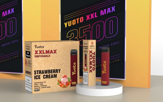 sapore di ghiaccio al mango Yuoto xxl Max 3500 Puffs vaporizzatore usa e getta Mesh Coils Leather Surface 9ml