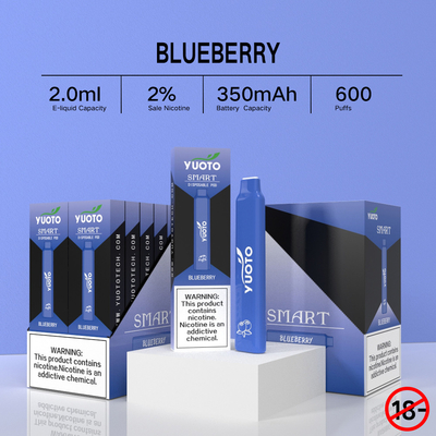 Batteria liquida Pen Hookah del soffio 350mAh del NIC 2ML E Yuoto Smart 600 di 2%