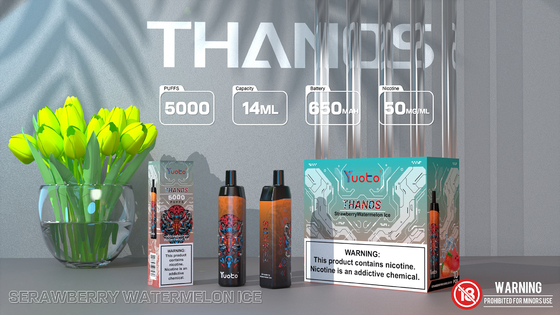 La sigaretta di Mesh Coil Rechargeable E, Yuoto Thanos 5000 soffia 14ML 650mAh con tipo C