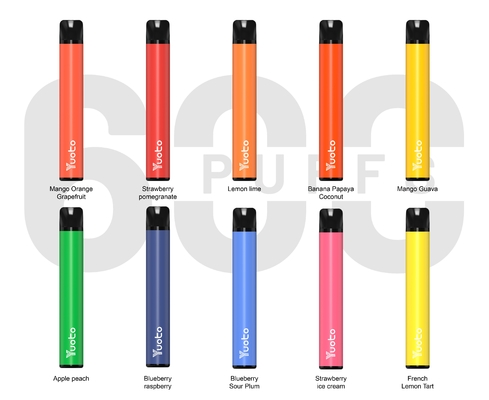 TPD Yuoto più 600puffs, sapore della frutta di prezzi del grossista della fabbrica del ghiaccio 2ml 2%nicotine Vape Pen Device del mirtillo