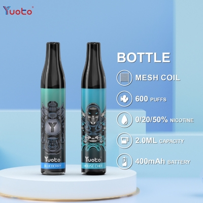 Batteria eliminabile TPD Regno Unito del mirtillo 2ml 20mg 400mAh dei baccelli di Vape dei soffi della bottiglia 600 di YUOTO