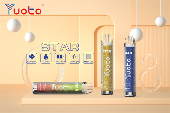 16 sigaretta elettronica della batteria della stella 1000mAh 3.2V di Yuoto Vape di colori