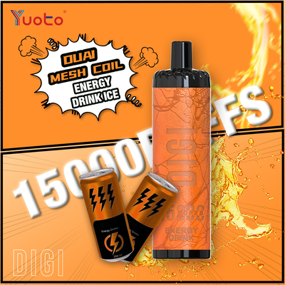 YUOTO Manufacturer DIGI 15000 Puffs Daul Mesh Coil Vape Regolabile flusso d'aria MTL e DTL