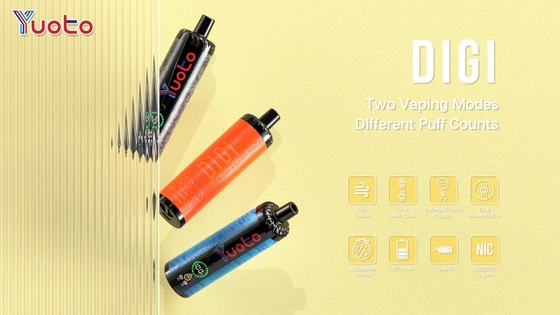 YUOTO Disposable Vape Plastic AL DualMesh Coil 15000 puffs 850mAh Regolabile flusso d'aria 23 Sapori