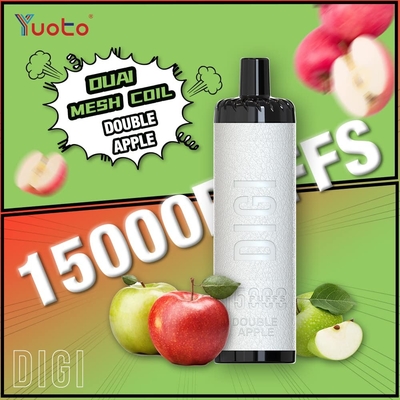 Flusso d'aria regolabile YUOTO 15000 Puffs Vapore usa e getta con bobina DualMesh 850mAh Batteria 23 Sapori