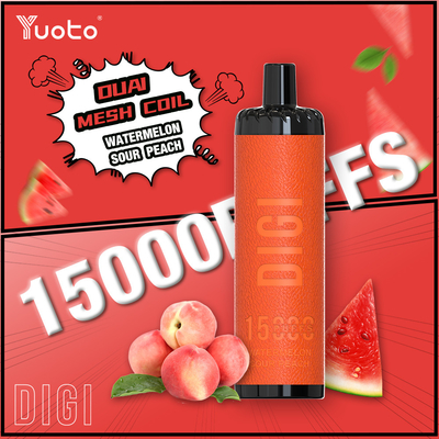 Flusso d'aria regolabile YUOTO 15000 Puffs Vapore usa e getta con bobina DualMesh 850mAh Batteria 23 Sapori