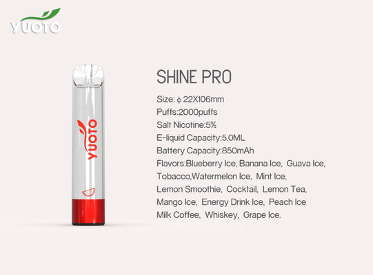 Il LED variopinto Indictor 2000 soffia peso leggero eliminabile di Vape 50g