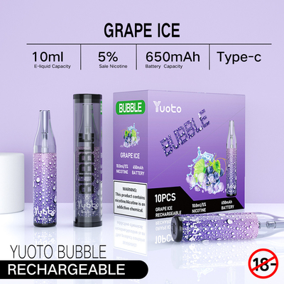 Il yuoto che ricaricabile della bolla 4000puffs 650 il mah 10ml di Yuoto il vape eliminabile ingrana la disgiunzione delle bobine non ha condotto shinning