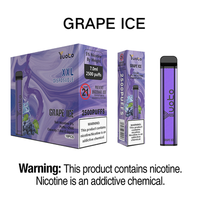 Baccello del vape più caldo dell'uva di sapore di forma del eliquid del xxl 2500puffs 1200mah 7ml di Yuoto di yuoto del yuotovape eliminabile quadrato del vape