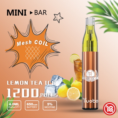 Il minibar 1200 di YUOTO soffia batteria eliminabile 650mAh del succo 4.0ml di sapore E di Vape 15