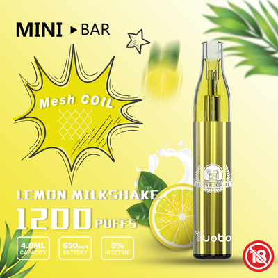 Il minibar 1200 di YUOTO soffia batteria eliminabile 650mAh del succo 4.0ml di sapore E di Vape 15