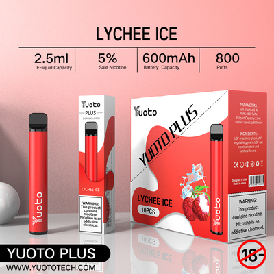 Yuoto più il soffio eliminabile 3.5V di originale 800 di Vape 100% di Cig di 7W-12W E