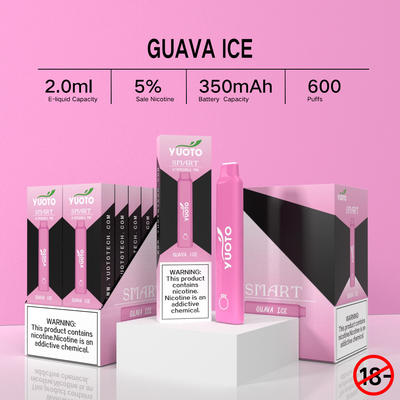 Vaper a fumare la guaiava eliminabile astuta del sistema del baccello di Yuoto ghiaccia 600 soffi 12 colori