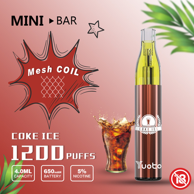 Batteria eliminabile 650mAh del E-succo 4.0ml di Vape 15flavor del soffio del minibar 1200 di Yuoto