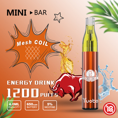 Batteria eliminabile 650mAh del E-succo 4.0ml di Vape 15flavor del soffio del minibar 1200 di Yuoto