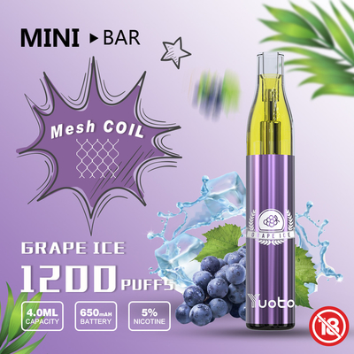 Batteria eliminabile 650mAh del E-succo 4.0ml di Vape 15flavor del soffio del minibar 1200 di Yuoto