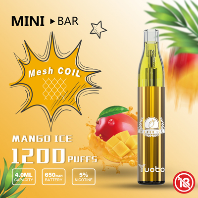 Batteria eliminabile 650mAh del E-succo 4.0ml di Vape 15flavor del soffio del minibar 1200 di Yuoto
