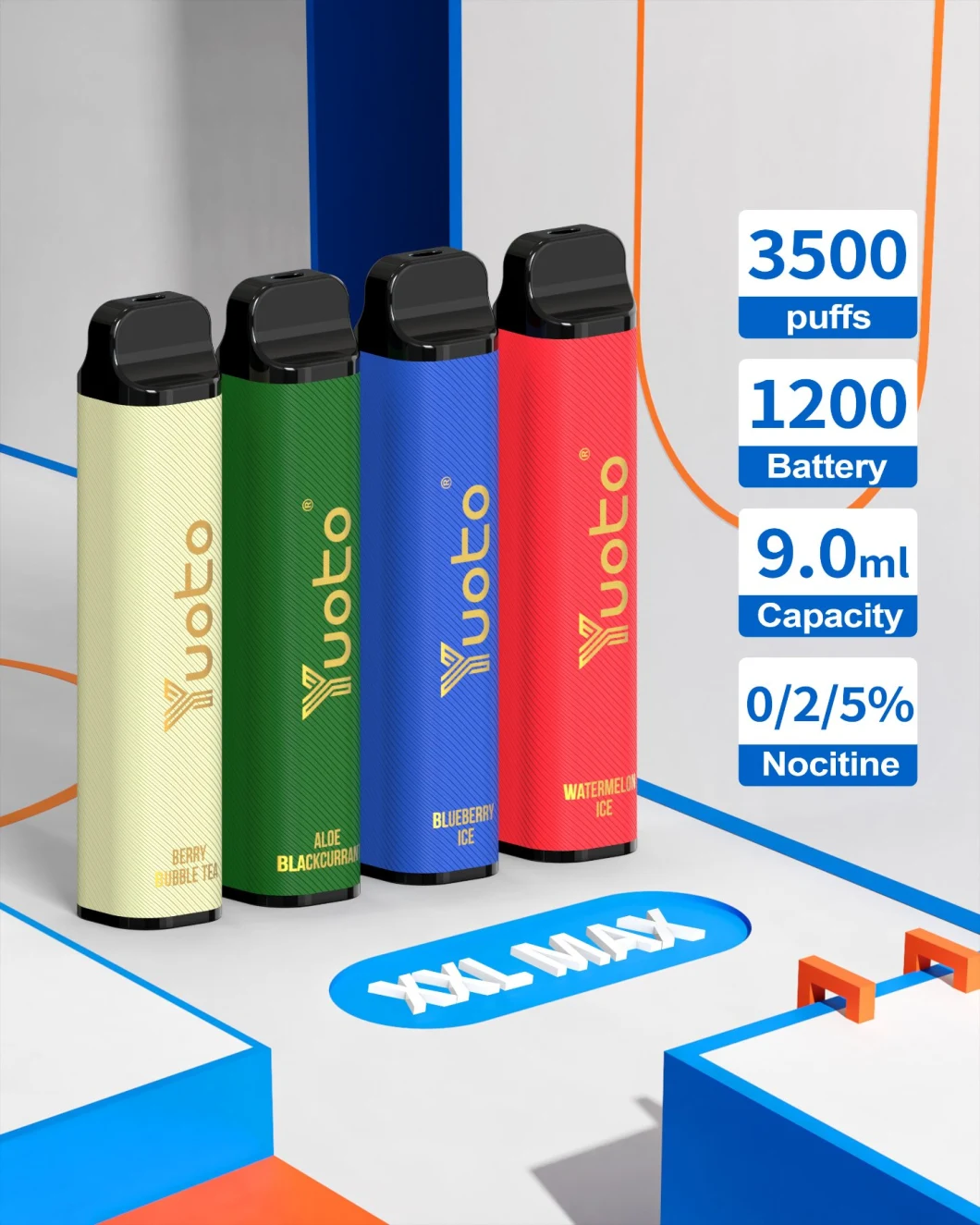 2023 sigaretta elettronica eliminabile massima di Mesh Coils Leather Surface 9ml dei soffi di Yuoto più calda XXL 3500